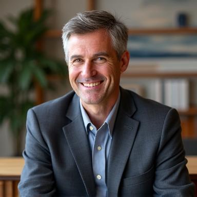 David Park, a thoughtful Caucasian male behavioral psychologist, sitting in a calming office setting, making eye contact and exuding expertise.