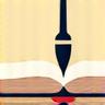 Icon representing a daily health blog with a pen and open notebook