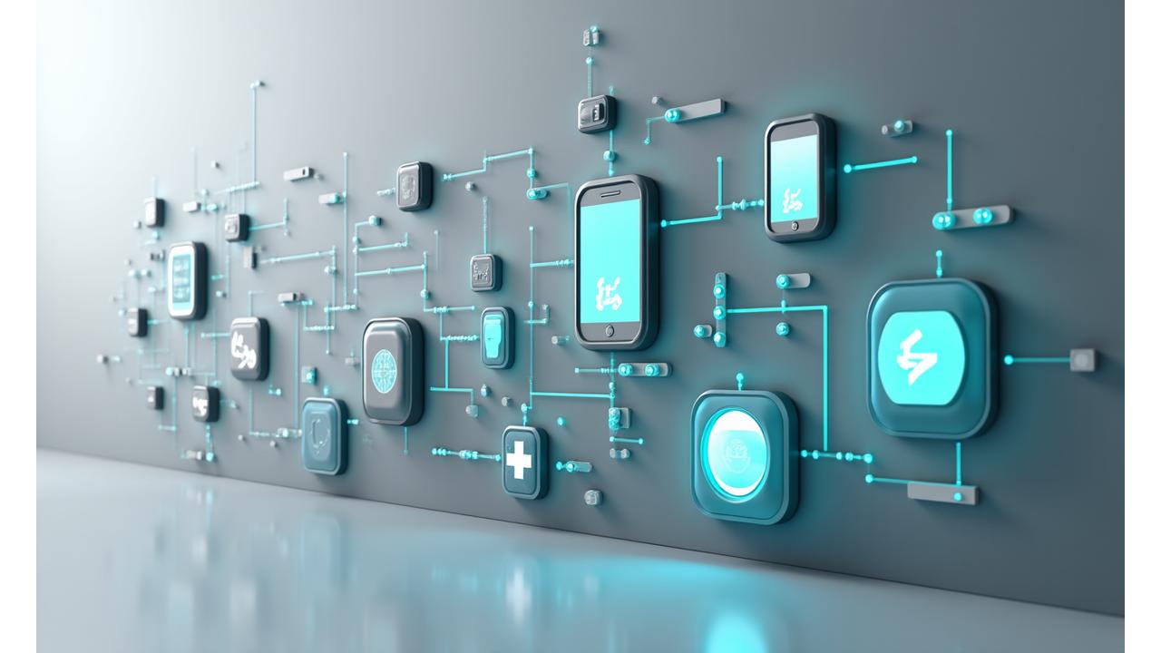 A diverse collection of popular wearable devices and health apps logos, including Apple Watch, Fitbit, Garmin, Oura Ring, Whoop, MyFitnessPal, and Strava, displayed on a clean digital interface.